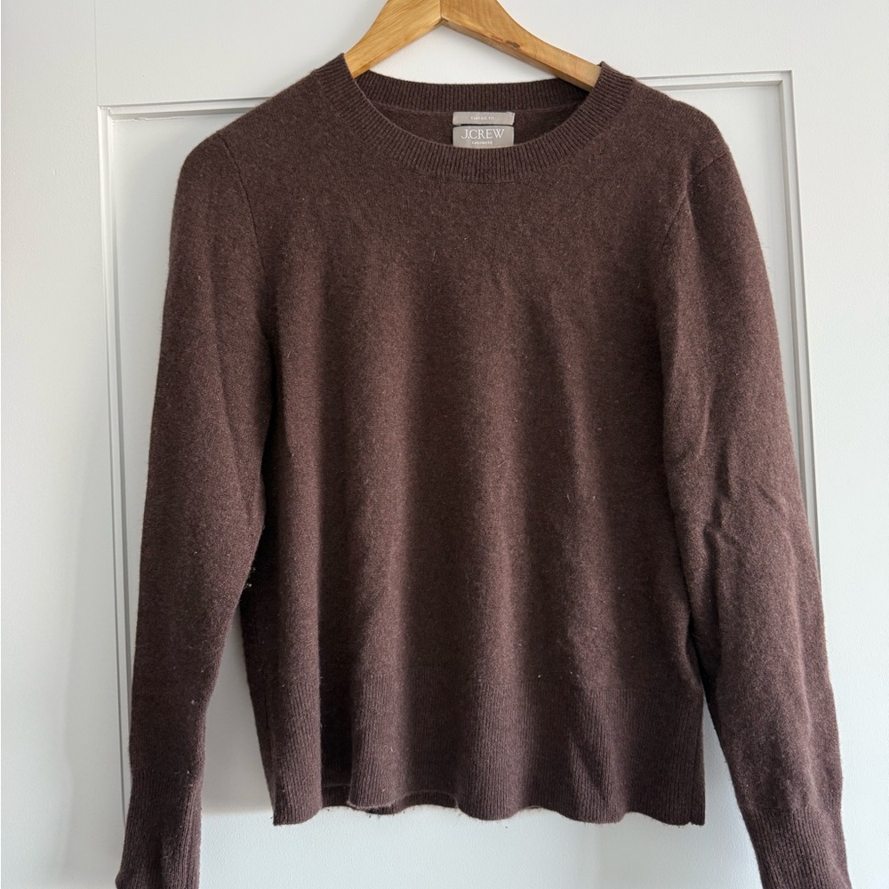 J. Crew Chocolate Cashmere Crewneck Sweater